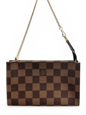 Louis Vuitton Damier Ebene Leather Pochette Toiletry 15 Mini Bag